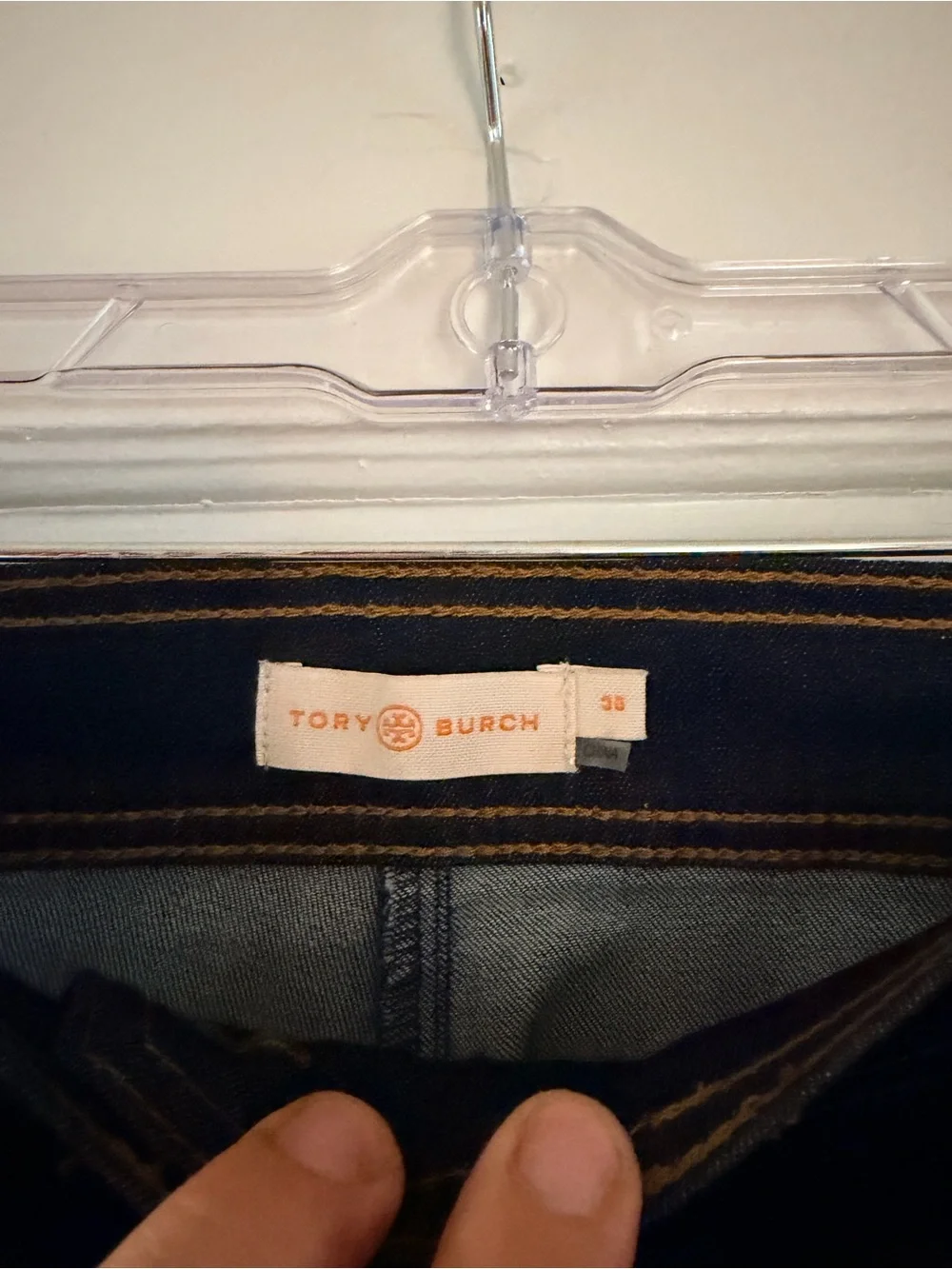 Tory Burch Dark Wash Wide Leg Jeans with Belt | Size 30